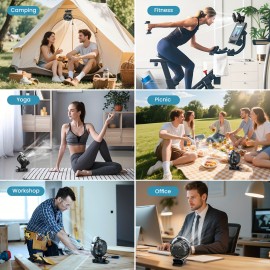 Portable Rechargeable Clip-On Fan with Water Tank, LED Light & Hook - 3 Speeds, 2 Mist Modes, 360° Rotation, USB Charging, Foldable Design for Golf Cart, Travel, Treadmill, Outdoor Use (BLACK), Portable Fan, Travel Cooling, Sleek Fan Design, Durable Construction, Fan For Room Big Size, Fan Blade, Mini Fan, Clip Fan, Rechargeable Fan, Electric Fan, Ventilator