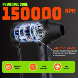 New Upgrade - Portable Turbine Hair Dryer - 3-speed Mini Fan | Rechargeable Portable Fan | Handheld Cooling Blower Fan, Suitable for Travel, Snowy Areas, Camping, Personal Cooling, Keyboard, Car, Ultimate Gift for Men