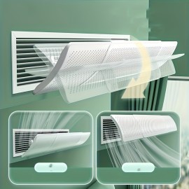 [2pcs Air Deflector] 2pcs Vertical Air Deflector Baffles with Hooks | Stylish White Plastic Design for Home & Office, Prevents Direct Blowing Air, Easy Installation, Modern Aesthetic, Sleek Finish
