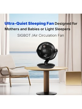 Desk Fan for Bedroom with Remote, 25dB Ultra Quiet Table Fan, High Velocity Cooling for Office.3 Modes, 8 Speeds, 9H Timer, Automatic Oscillation Fan