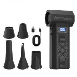 Multifunctional Portable Cooling Fan, High-Speed Turbojet Fan - 4-Speed Adjustable, Includes multiple accessories, digital battery indicator, USB-C Rechargeable - Suitable for Personal Cooling, Car Snow Removal, Dust Blowing, and Vehicle Cleaning., Fan with Cooling Effect, Rechargeable Handheld Fan, Waist Cooling Fan, Compact Design, Efficient Airflow, Durable Construction, Outdoor Enthusiasts, Office Workers