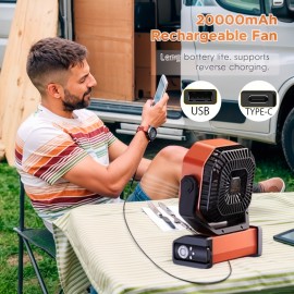 [Battery-Powered LED Cooler Fan] Cold Sky Battery-Powered with LED Light, Large Capacity Battery, 4-Speed Desktop Camping Cooler Dual Motor Portable Outdoor Wind Machine for Power Outages & Construction Sites, Construction Site Ventilation, Emergency Cooling Solution, Dual Motor Portable Fan, Desktop Air Circulator, Camping Gear Aesthetic, Industrial Utility Look, Quality Dual Motors, Sturdy Construction, Construction Workers, Emergency Prepared