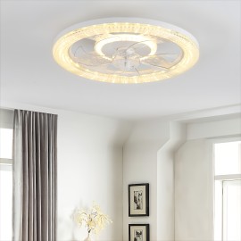 [Remote Control RGB Fan] Modern Low-Profile Ceiling Fan with RGB LED Lights - Remote Control 6-Speed Quiet Built-in Fan, Color-Changing RGB Lighting 3000K-6500K for Kids' Room, Bedroom, Living Room, Bedroom Airflow Solution, Integrated Lighting Fixture, Durable Light Combination