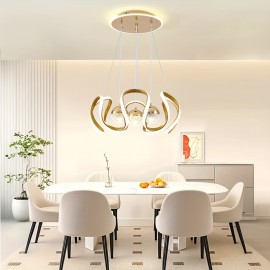 1pc of modern minimalist design, black/Golden color, LED three-color changing light fixture, suitable for bedrooms, living rooms, dining rooms, study rooms, etc. This product does not come with wall switches and remote controls.