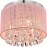 Modern Pink Crystal Chandelier – Elegant Flush Mount Ceiling Fixture with Adjustable Height, Perfect for Living Room, Bedroom, Kitchen & Bathroom, E14 Base (Bulbs Not Included)