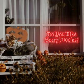 [Horror Movie Room Neon Sign] Horror Movie Neon LED Sign | Gothic Font, Halloween Decoration, Spooky Decor, Durable Party Decor, Movie Night Decor, Horror Fans, Halloween Lovers