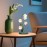 Modern Green Lily-of-the-Valley Table Lamp with Flower-Shaped Shade - Plug-in White Bulb (Compatible with E27), Soft Glow Night Light for Bedroom, Living Room,, Hotels & B&Bs - Glossy Plastic/Metal Bell Lighting Fixture