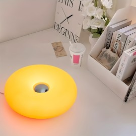Orange Donut Table Lamp, Adjustable Brightness, USB Powered And Rechargeable, Touch Control, Perfect for Decorating Nightstands, Desks, Living Rooms, Bedrooms, And Home Offices.Cordless Table, Bedside Lamp, Eye Caring Dimmable LED Touch Nightlights
