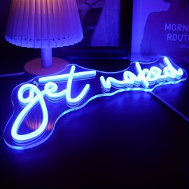 Get Naked Neon, Alphabet USB Powered Neon, Dimmable LED Neon, 10 Level Dimming, 5V USB Powered, Room, Home, Bar Art Wall Decor, Party, Window, Living Room, Decorative Gift (Blue)