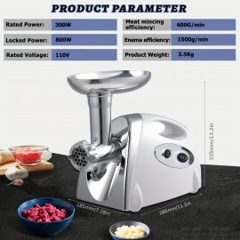 Meat Mincer - Electric Meat Grinder Household Multifunctional Mincer Sausage Stuffer Food Processor US 110V White