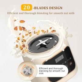 54oz 8-in-1 Automatic Nut Milk Maker Machine with 20-Blade System, Delay Start, Keep Warm & Auto Clean - Heavy-Duty for making Homemade Plant-Based Milk, Yogurt, Oat/So Coconut Chowder, Almond/Soymilk - All-in-One Blender for Healthy Drinks &