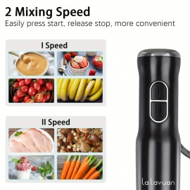 110V 400w Multifunctional Electric 2-Speed HandHeld Food Stick Blender with SUS304 2-leaf Blades, Immersion Hand Blender for Kitchen, Electric Hand Mixer for Soup Smoothie Sauces Food Milkshake Puree, Compact Kitchen Appliance, Versatile Kitchen Tool