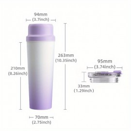 Portable Gradient Color 304 Stainless Steel Juicer Cup, Long-Lasting Temperature Lock for Hot & Cold, Powerful Ice Crushing, Wireless Portable 21.98oz, Large Capacity for Smooth Drinking, 20 Blades, USB Charging, for Snow Slush, Milkshakes & Iced