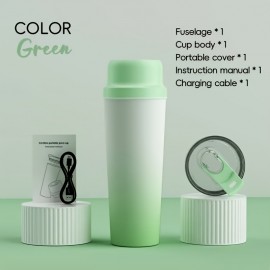 Portable Gradient Color 304 Stainless Steel Juicer Cup, Long-Lasting Temperature Lock for Hot & Cold, Powerful Ice Crushing, Wireless Portable 21.98oz, Large Capacity for Smooth Drinking, 20 Blades, USB Charging, for Snow Slush, Milkshakes & Iced