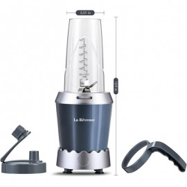 Personal Size 1000W /Plug-in Smoothie Blender Pro with 24oz to-Go Cup - High-Speed Blender for Smoothies, Protein Shakes, Food Prep, Portable Blending Machine, Compatible with /Outlet Power (Gray)