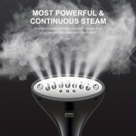 2-in-1 Standing Garment Steamer with Built-in Hanger | 30s Fast Heat-Up | 90min Continuous Steaming | Large Detachable Water Tank, Fabric Brush & Easy Mobility, by Yabano