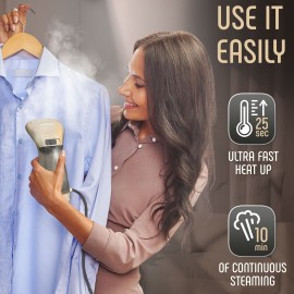 Travel Size Compact Travel Garment Steamer for Clothes to Go and Home Safe for Any Fabrics - Portable Handheld Steamer Powerful Steam Generator Iron for Clothes Best for Travel, 110V