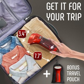 Travel Size Compact Travel Garment Steamer for Clothes to Go and Home Safe for Any Fabrics - Portable Handheld Steamer Powerful Steam Generator Iron for Clothes Best for Travel, 110V