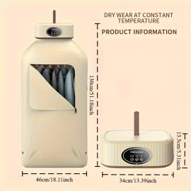 Foldable Clothes Dryer - Portable Multifunctional Drying Machine for Travel, Large Capacity High Power Dryer with Strong Wind for Quick Drying, Portable Clothing Dryer, Dryer for Clothes Travel Use, Mini Portable Dryer for Clothes, Portable Dryer for Clothes for Travel, Laundry Dryer, Spacesaving Design, Durable Construction, Efficient Airflow, Camping Essentials, Small Households