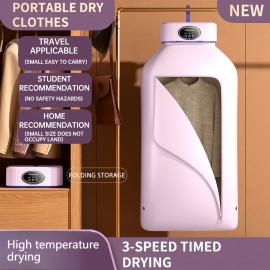 Foldable Clothes Dryer - Portable Multifunctional Drying Machine for Travel, Large Capacity High Power Dryer with Strong Wind for Quick Drying, Portable Clothing Dryer, Dryer for Clothes Travel Use, Mini Portable Dryer for Clothes, Portable Dryer for Clothes for Travel, Laundry Dryer, Spacesaving Design, Durable Construction, Efficient Airflow, Camping Essentials, Small Households