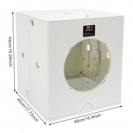 Heavy-Duty Automatic Pet Dryer Box with Adjustable Temp (95-131°F) & Timer, Quiet Operation - Foldable Design, Large Door Window, Portable Grooming Blow-Dry Cabinet for Dogs & Cats up to 44 lbs - Ideal for Home, Salon, Vet Clinic - Energy-Efficient, Stable Base, Durable Abs Material