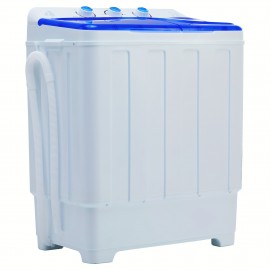Portable Washing Machine, 28lbs Twin Tub with Drain Pump And Hose, 18lbs Wash 10lbs Spin Cycle, Compact Semi-Automatic Washer And Spinner Combo for Apartments, Dorms, RVs, Camping, Rv Appliance, Dorm Essentials, Lightweight Washer, Semiautomatic Machine, Reliable Performance, Drain Hose Included, Camping Enthusiasts, Rv Travelers