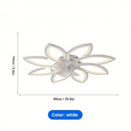 1pc Modern LED Semi-Recessed Ceiling Fan Light - Adjustable Brightness, 3 Color Options, 6 Speeds, Silent Motor, Remote Control, Decorative Lighting for Hotel, Living Room and Bedroom