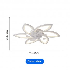 [6-Speed LED Ceiling Fan] 3-Color Dimmable Modern Flower-Shaped LED Ceiling Fan with Light and Remote Control | 6-Speed Adjustable, Detachable Acrylic Shade, One-Click Switch for Reverse Rotation | Ideal for Living Room, Bedroom, Kitchen, Garage, and Commercial Spaces
