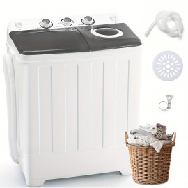 Portable Washing Machine Twin Tub - 28lbs Compact Washer(18lbs) And Dryer(10lbs) Combo with Drain Pump - Mini Laundry Machine for Apartments, Dorms, RVs, And Camping, Small Space Appliance, Lightweight Washerdryer, Spacesaving Design, Reliable