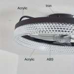 20 Inch Modern Low-Ceiling Fan with Light & Remote Control - 6-Speed Quiet Ceiling Fan, Dimmable Light (CRI >80), Wide Voltage (85-265V), Hardwired/Plug-in, Crystal-like Accent for Bedroom, Living Room, White/Light Color -, Ceiling Fan Light, Fan Light Ceiling, Ceiling Fan Light With Remote, Ceiling Light, Light Fan Ceiling, Ceiling Light With Fan, Fan Ceiling Light, Celling Light Fan, Ceiling Light Fan, Cieling Light Fan, Large Ceiling Fan Light, Light With Fan Ceiling,