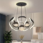 1pc of modern minimalist design, black/Golden color, LED three-color changing light fixture, suitable for bedrooms, living rooms, dining rooms, study rooms, etc. This product does not come with wall switches and remote controls.