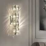 [Modern Minimalist LED] Modern Minimalist LED Wall Light | 3-Color Dimmable, Stainless Steel & Crystal Sconce, Semi-Flush Mount for Bedroom, Hallway, Bedside, Hardwired 110-240V, No Battery, Easy Installation, Contemporary Lighting, Sleek Metallic Finish, Wall Light For Living Room, Bedroom, Modern, Crystal Wall Light, Wall Lamp, Room Lamp, Indoor Wall Sconce