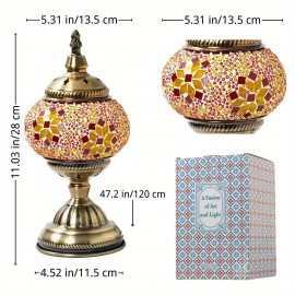 Handmade Moroccan Turkish Mosaic Table Lamp with - Glass Shade & Vintage Bronze Base - 3-Color Adjustable (/Green/Yellow) Arabic Lantern Light for Bedside, Living Room, Cafe - Bulb Included, Easy Assembly, Powder-Coated Finish, Large Table Lamp, Floor Lamps For Living Room, Table Lamp For Bedroom, Lamp Side Table, Turkish Lamp, Cordless Table Lamp, Bedside Table Lamp, Modern Table Lamp, Table Lamps For Living Room