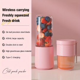 Portable Electric Juicer Blender Cup, Featuring a Wireless Rechargeable Mini Juice Blender with 6 Dual Blades, Easy to Clean, Suitable for Smoothies, Vegetables, And Fruits, Ideal for a Green And Healthy Kitchen Juicer, Bottle Blender Portable, Portable Smoothie Maker, Juicing Bottle, Juicer Machine, Blender For Kitchen, Portable/mini/mixer Blender, Smoothie Blender, Electric Mixer