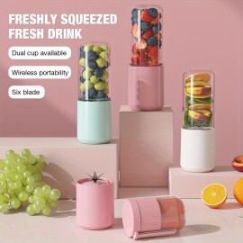 Portable Electric Juicer Blender Cup, Featuring a Wireless Rechargeable Mini Juice Blender with 6 Dual Blades, Easy to Clean, Suitable for Smoothies, Vegetables, And Fruits, Ideal for a Green And Healthy Kitchen Juicer, Bottle Blender Portable, Portable Smoothie Maker, Juicing Bottle, Juicer Machine, Blender For Kitchen, Portable/mini/mixer Blender, Smoothie Blender, Electric Mixer