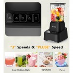 Smoothie Blender, Countertop Blender Kitchen, 55oz Glass blender smoothies and Shakes, Licuadora, Smoothie maker with touchscreen 3+P Speeds, Cleaning brush removable SS304 blade, Kitchen Blender, Blender Smoothie, Blender for Kitchen