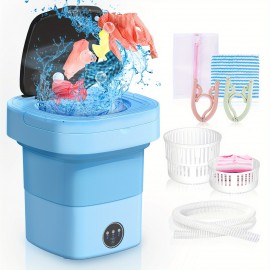 Portable 11-liter Mini Washer With Foldable Design For Travel, Camping, Apartments, Dormitories, And Clothes, Socks, And Underwear Features Three Intelligent Cleaning Modes