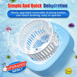 Portable 11-liter Mini Washer With Foldable Design For Travel, Camping, Apartments, Dormitories, And Clothes, Socks, And Underwear Features Three Intelligent Cleaning Modes