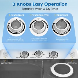 Portable Laundry Washer And Dryer Combo, Twin Tub Washing Machine with 18lbs Wash & 10lbs Spin Capacity, Compact Mini Washer with Built-in Drain Pump for Small Spaces, Apartments, Dorm Rooms, RV Travel, And Outdoor Use, Portable Washing Machine, Washing Machine And Dryer Combo, Washer And Dryer Set, Portable Washer And Dryer, Laundry Washer, Rv Laundry Solution, Dorm Room Essentials, Spacesaving Appliance, Twin Tub Design, Reliable Washing Machine, Sturdy Build, Spin Dryer Combo